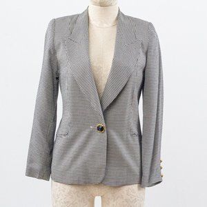 Vintage 90s 6 Silk Houndstooth Blazer